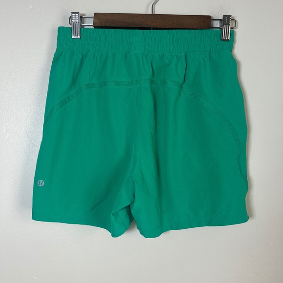 Lululemon Mens Pace Breaker Short 5" Shorts Green Athletic Zip Pocket Size S - Picture 2 of 4